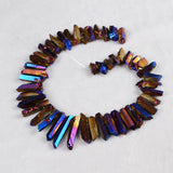 Wholesale Rainbow Natural Angel Aura Quartz Cluster Point Titanium Crystal Point Loose Beads, For DIY Jewelry Making G0100