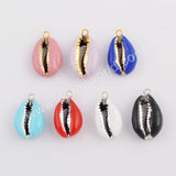 Gold/Silver Plated Rainbow Cowrie Shell Pendant WX1074