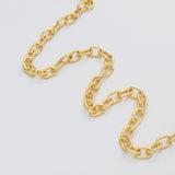 16 Feet Gold Plated Brass Oval Link Chain, Paper Clip Chain, For Necklace Bracelet Jewelry Making, Wholesale Supply PJ506