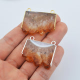 Natural Slice Citrine Agate Crystal Connector WX1794