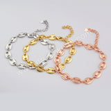 Gold Plated Oval Slice Bracelet PJ413