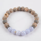 8mm Titanium Druzy & Gemstones Beads Bracelet G1476