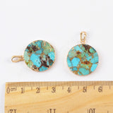 Copper Turquoise Pendant Charm Fashion Jewelry Making Silver Plated S1686