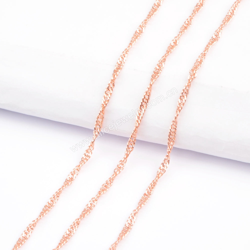 10pcs/lot,Gold Plated 1mm Thin Connector 18" Chain Necklace PJ257