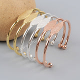 Short Blank Bangle Setting, Gold/Silver/Rose Gold Plated Brass Cuff Bracelets, For Jewelry Making, Wholesale Supply PJ068