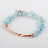 Gold / Silver / Rose Gold Tube Bar With Multi-kind Crystal Stone Chips Bracelet G1578