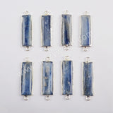 Natural Kyanite Connector For Jewelry Making Silver Plated S1744