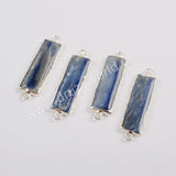 Natural Kyanite Connector For Jewelry Making Silver Plated S1744