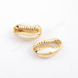 Gold Plated Cowrie Shell Bead Undrilled G1690