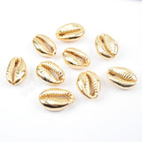 Full Gold Plated Cowrie Shell Bead Undrilled G1691