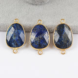 Multi-Kind Stones Faceted Polished Connector Gold Plated G1404
