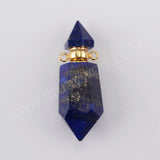 Fluorite Quartz Perfume Bottle Connector Gold Plated Jewelry G1942