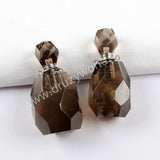 Silver Perfume Bottle Shape Facted Gem Stone Bead Connector WX1018