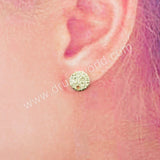 Gold/Silver Plated 8mm Matte Round Post With Hole PJ172