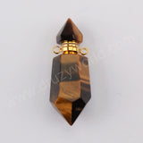 Fluorite Quartz Perfume Bottle Connector Gold Plated Jewelry G1942