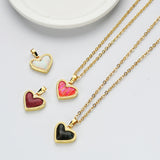 Gold Plated Heart Multi Kind Stones Pendant and Necklace ZG0456