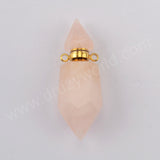 Fluorite Quartz Perfume Bottle Connector Gold Plated Jewelry G1942