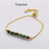 Gold Plated Wire Wrap Gemstone Crystal Faceted Beads Adjustable Bracelet Handmade Jewelry WX2082