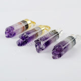 Natural Amethyst Pendant Gold Plated WX1505