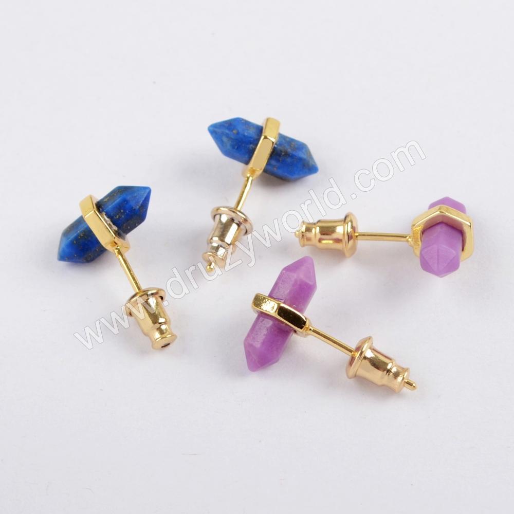 Gemstone Earrings Gold Plated