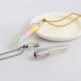 27" Gold/Silver White Quartz LED Light Perfume Bottle Necklace WX1826