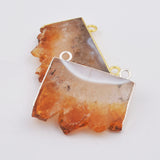 Natural Slice Citrine Agate Crystal Connector WX1794