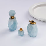 Gold Plated Natural Aquamarine Faceted Perfume Bottle Connector & Necklace G2063