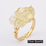 Natural Gemstone Wire Wrap Gold Ring WX1796