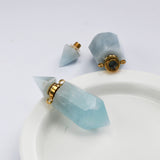 Aquamarine Faceted Perfume Bottle Connector G2062