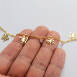 16 Feet Gold Plated Brass CZ Hollow Butterfly Chains, For Bracelet Necklace Jewelry Making, Chain Findings PJ513