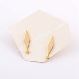 40 Pcs Fashion Gold Plated Brass Diamond Shape Slice DIY Stud Earrings Findings With Loop Dangle Earring Charm Making Jewelry PJ387