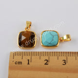 Natural Multi-kind Stones Gemstone Pendant Charm Gold Plated WX1292