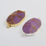 Muscovite Sugilite Gemstone Connector Jewelry Making Silver Plated S1866