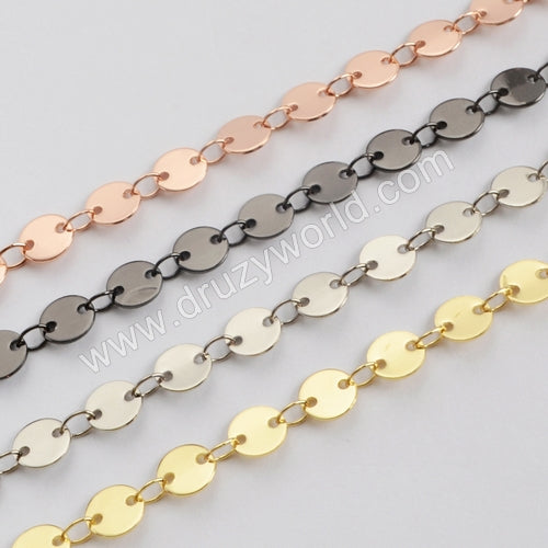 6mm Gold Plated Brass Coin Slice Chain PJ115-G
