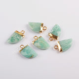 Horn Gold Plated Black Agate Faceted Charm G1822