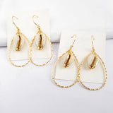 Gold Plated Cowrie Shell Teardrop Earring G1583