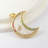 Spray Painted Micro Setting Crescent Pendant WX1230