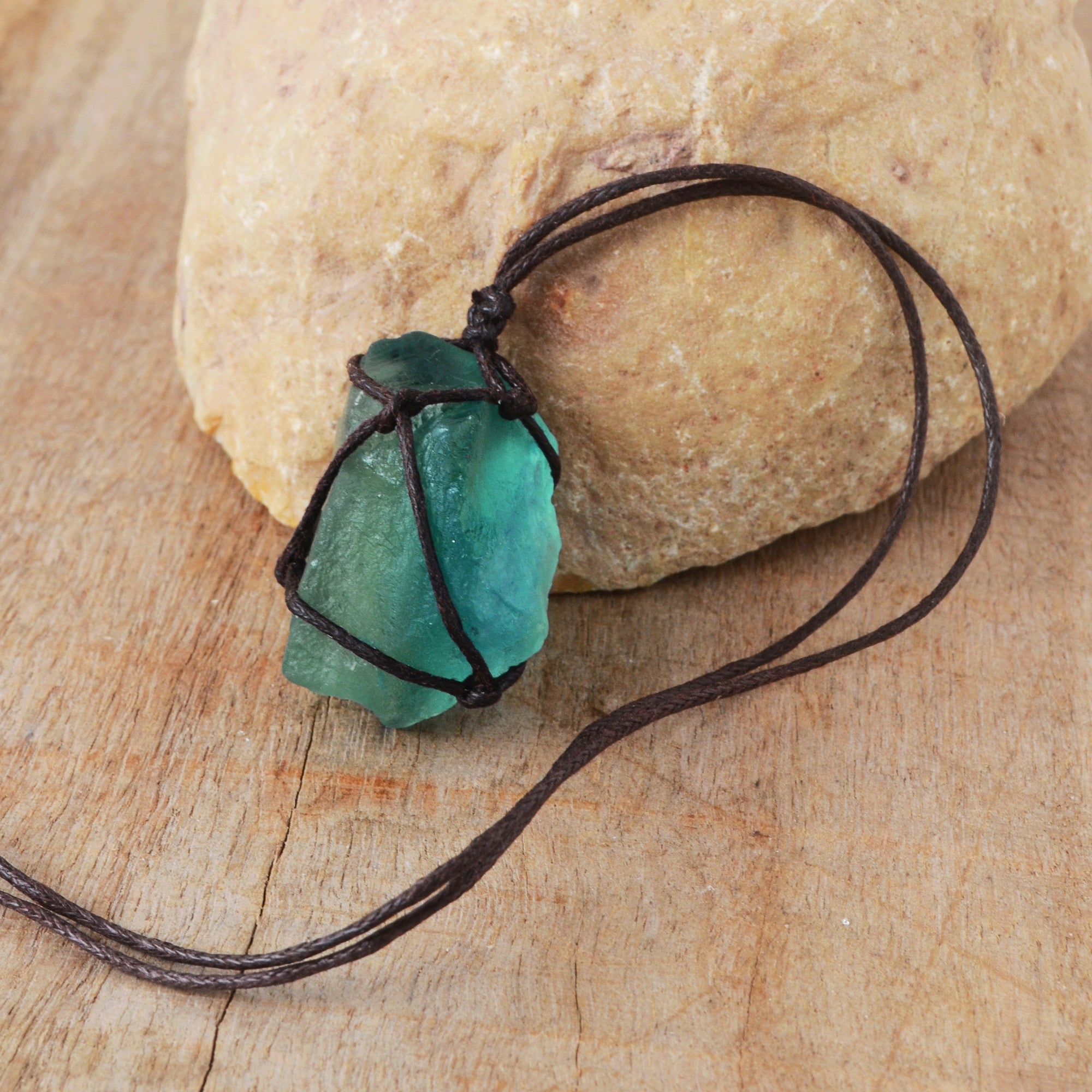 Natural Raw Fluorite Wrap Necklace, Healing Crystal Gemstone Necklace Jewelry HUS003 green fluorite pendant necklace