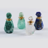 Gemstone Gold Perfume Bottle Necklace Connector  (Really Can Hold Perfume)  WX1170