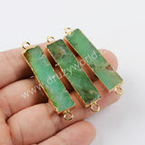 Gold Plated Rectangle Australia Jade Connector G1919