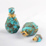 Natural Gold Crack Turquoise Perfume Bottle Connector PB001