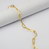 16 Feet Gold Plated Brass Long Thin Oval Link Chain, Paper Clip Chain, For Necklace Bracelet Jewelry Making, Wholesale Supply PJ495