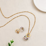 Gold Plated Small AB White Quartz Perfume Bottle Pendant & Necklace, Healing Crystal Jewelry G2067