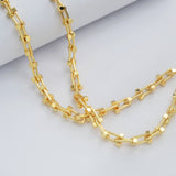 16 Feet Gold Plated Brass Square U Link Chain, Polished Paper Clip Chain, For Necklace Bracelet Jewelry Making, Wholesale Supply PJ502
