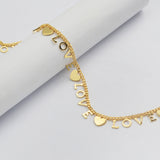 16 Feet Heart Gold Plated Brass LOVE Letter Chain, For Necklace Bracelet Jewelry Making, Wholesale Supply PJ512