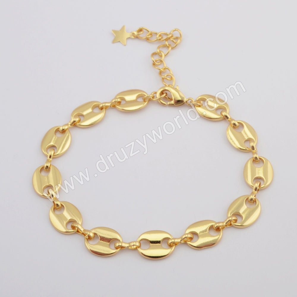 Gold Plated Teardrop Slice Bracelet PJ413