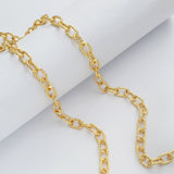 16 Feet Gold Plated Brass Oval Link Chain, Paper Clip Chain, For Necklace Bracelet Jewelry Making, Wholesale Supply PJ506