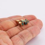 Gold Plated Star Copper Turquoise Stud Earrings ED004