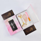 2 Sets/lot,Rose Quartz Rollers with Gua Sha Stone Massage jewelry WX1760