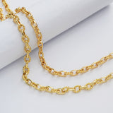 16 Feet Gold Plated Brass Oval Link Chain, Polished & Twisted Paper Clip Chain, For Necklace Bracelet Jewelry Making, Wholesale Supply PJ505